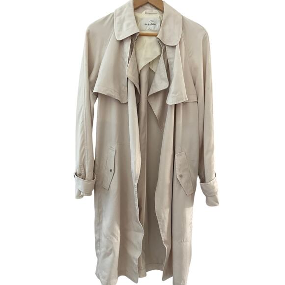 Aritzia Babaton Lawson Lightweight Trench Coat Cream Size Large - Picture 5 of 12